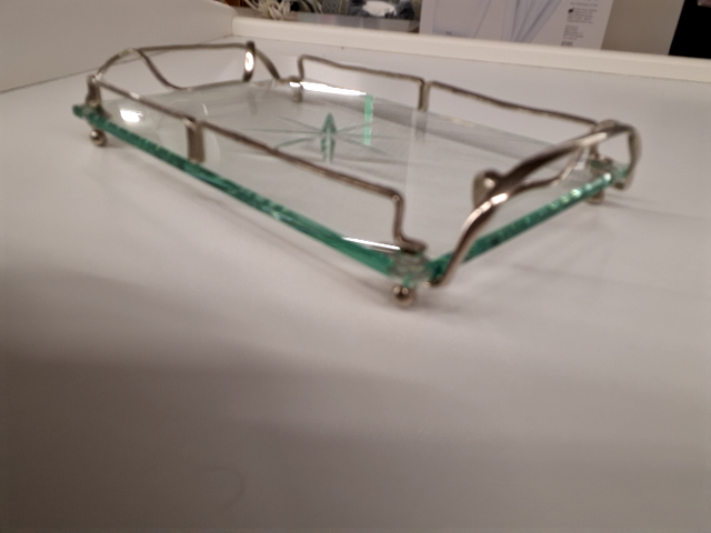 Art deco bakke i sølvplet